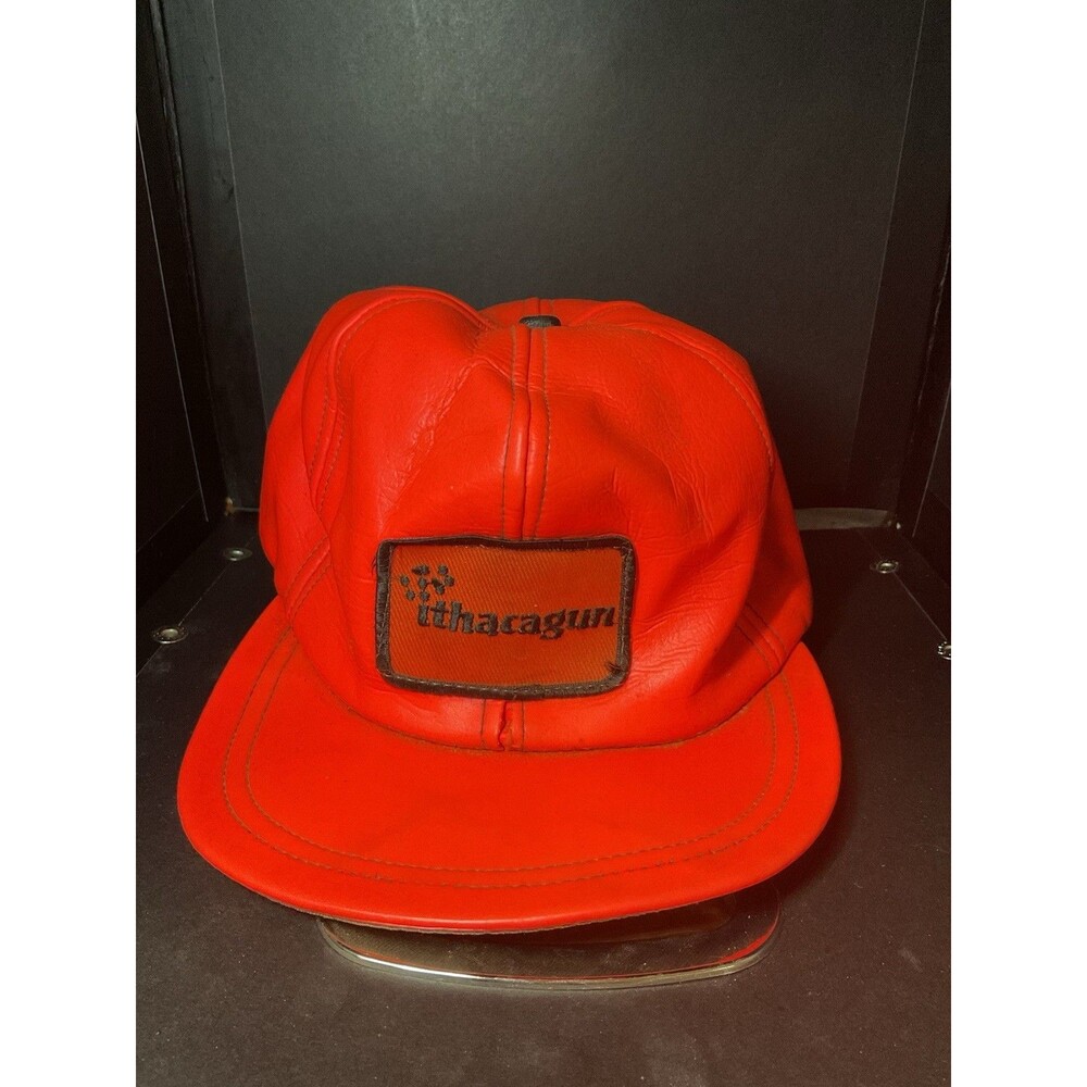 Vintage Ithaca Gun Patch Hunter Orange Cap Hat  Hunting Shotguns Rifles